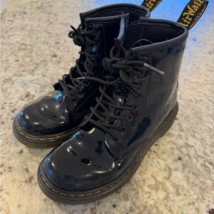 Dr. Martens Shiny Black Kids Boots